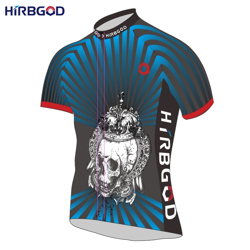 HIRBGOD 2016 새로운 브랜드 디자인 남성 유령 헤드 두개골 자전거 사이클링 저지 탑 남성 여름 타고 mtb 스포츠 옷, RW009